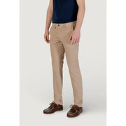 Klassische Chino-Hose in Khaki mit dezenten Ziernähten aus der Borghese Herrenhosenkollektion