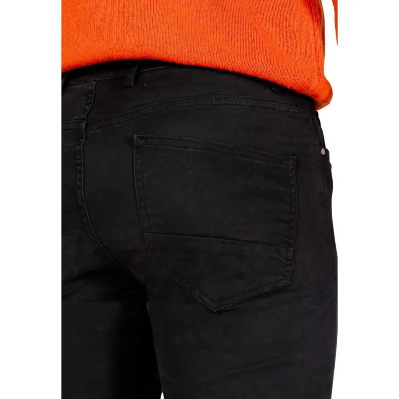 Borghese Schwarze Herren-Jeans aus Denim mit schmaler Passform und dezenter Struktur, perfekt für stilvolle Freizeitkleidung