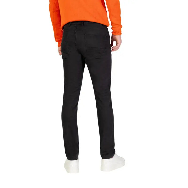 Schwarzer Slim-Fit Borghese Herrenhose mit modernem Schnitt und dezenten Ziernähten für formelle Anlässe