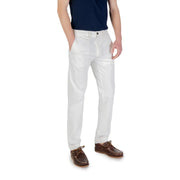 Weiße Chino-Hose von Borghese mit klarer, taillierter Passform und klassischer Naht für Herren