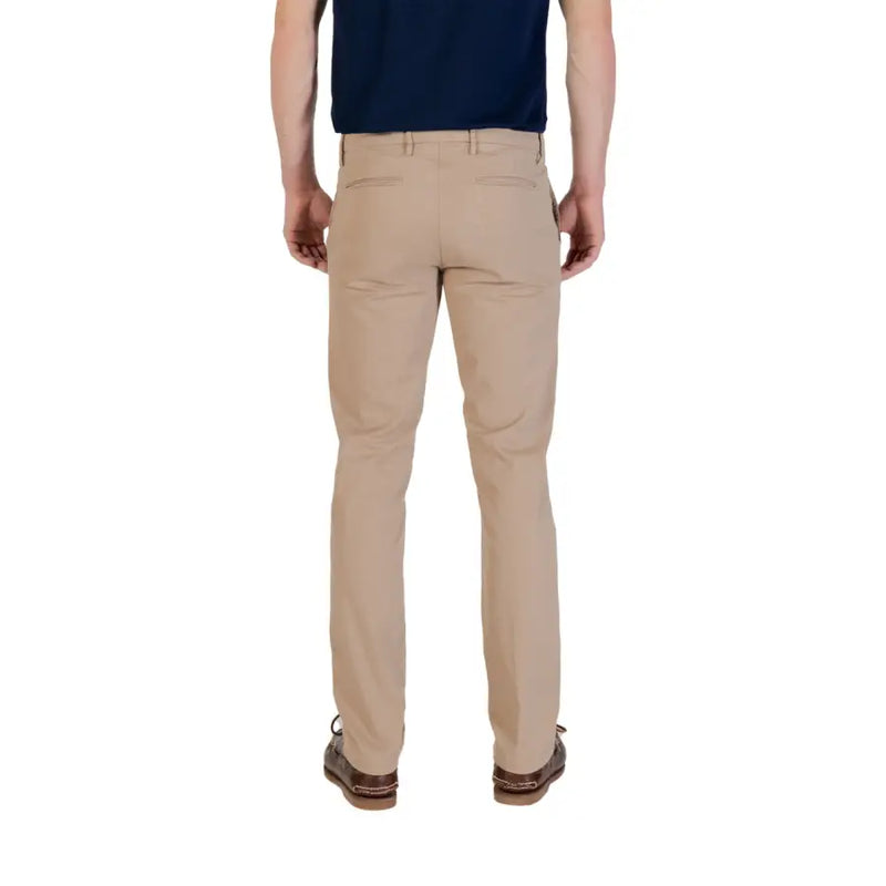 Beige Chino-Hosen mit klassischer Passform und dezenten Ziernähten von Borghese Herrenhosenkollektion