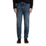 Boss Jeans Herrenjeans in Blau mit klassischem geradem Bein und umgeschlagenen Säumen, Vorderansicht