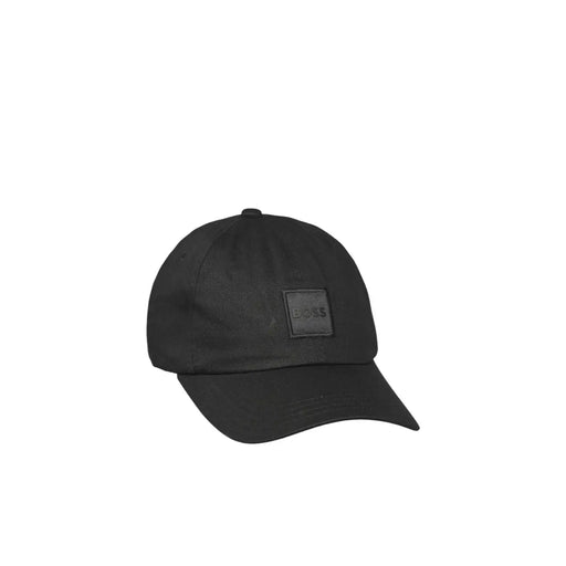Schwarz Hugo Boss Baseballkappe mit mattem, quadratischem Logo-Patch aus 100 % Baumwolle – das perfekte Accessoire für Frühling und Sommer.