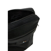 Schwarz Hugo Boss Herren-Umhängetasche mit elegantem, strukturiertem Polyester-Außenmaterial und zwei Reißverschlüssen, B 16 x H 20 cm