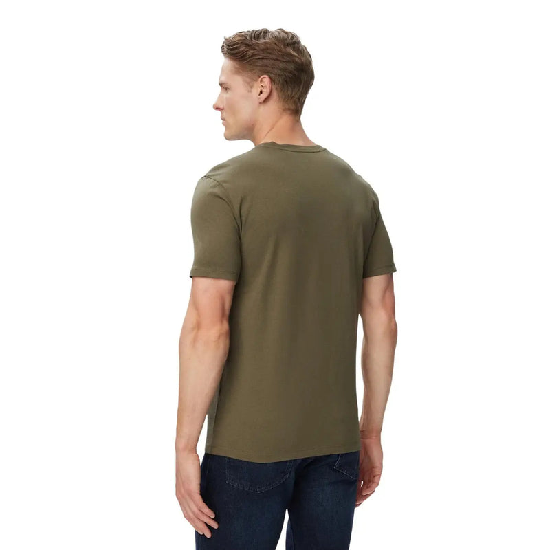 Boss Herren grünes Baumwoll-T-Shirt mit Rundhalsausschnitt, olivgrün, kurzärmelig, lässiges Kurzarm-T-Shirt aus Baumwolle