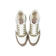 Weiß und olivgrün Hugo Boss Herren-Sneaker in Grün, sportliche Polyesterschuhe mit elegantem, modernem Design