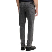 Boss Herren-Jeans, grau, aus Baumwoll-Stretch, schmal geschnitten, dunkelgrauer Denim, mit klassischen Gesäßtaschen