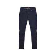 Boss Herrenjeans, blauer Baumwoll-Stretch, reguläre Passform, schmale Passform, dunkelindigofarbener Denim mit dezenter Waschung an den Oberschenkeln