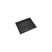Boss men wallet black textured leather card holder with subtle stitching details front view