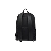 Schwarz hugo Boss Herrenrucksack aus Polyester mit Netzrückenpartie und verstellbaren Schultergurten, Ansicht von der Rückseite