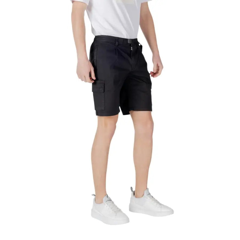 Boss men black cargo shorts with sleek modern design and functional side pockets for versatile wear