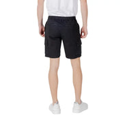 Boss men shorts black cargo shorts with elastic waistband and multiple side pockets for casual wear