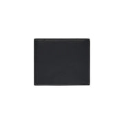 Schwarzes Herren-Portemonnaie von Boss aus Polyurethan, 12 x 9 cm, mit schwarzem Lederbezug und sauberen Ziernähten an den Kanten.