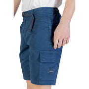 Boss Shorts 50534196 für Herren in Dunkelblau mit passendem Gürtel und Boss-Logo-Aufnäher, Vorderansicht
