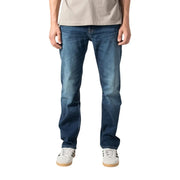 Boss Slim-Fit-Jeans Ogden für Herren aus dunkelblauem Denim mit geradem Bein und dezenter Waschung, Vorderansicht