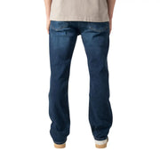 Boss Jeans Slim Fit Ogden Jeans für Herren aus dunkelblauem Denim mit geradem Bein und sichtbaren Nähten (Vorderansicht)