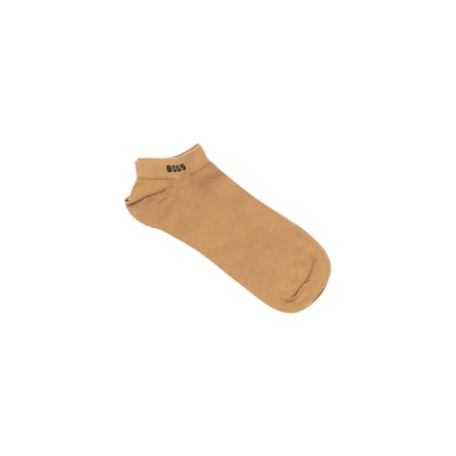 Boss beige tan ankle sock with heel branding from women cotton blend collection