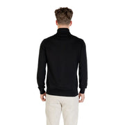 Schwarzer Rollkragenpullover von Boss aus Wolle für Herren mit glatter, taillierter Silhouette und gerippten Bündchen, Vorderansicht