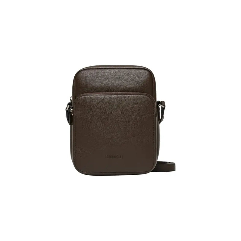 Brown leather crossbody bag displayed in a product named Black Leather Crossbody Bag
