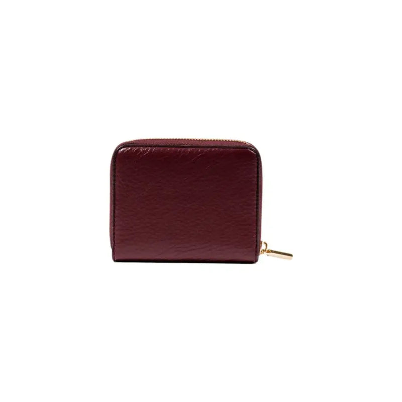 Burgundy leather zip-around wallet with secure zipper closure