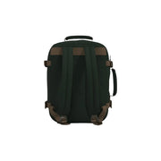 Dunkelgrüner Polyester-Rucksack „Cabin Zero“ für Herren, klassisch, 28 l, mit braunen Lederakzenten und top handhaben