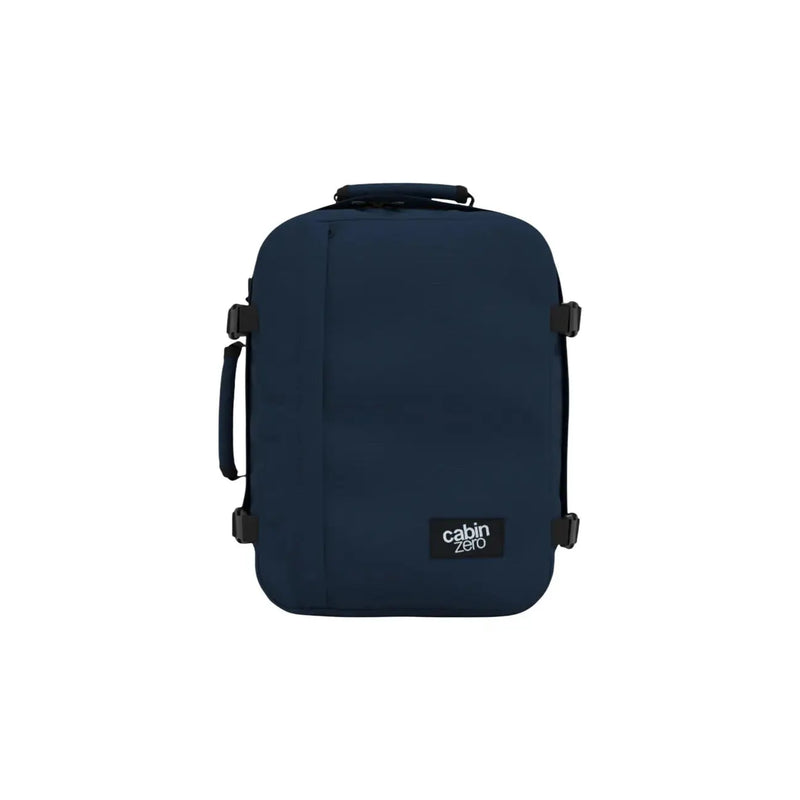 Marineblauer Cabin Zero Handgepäckkoffer mit schwarzen Gurten und Griff aus Polyester, 28 Liter Fassungsvermögen
