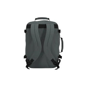 Dunkelgraue Reisetasche im Duffel-Stil, klassische Herren-Reisetasche Zero mit schwarzen Tragegurten und top Griff aus grauem Polyester, 44 l