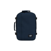 Marineblauer Cabin Zero Handgepäckrucksack mit schwarzen Gurten und Griff aus Polyester, 36 Liter Fassungsvermögen