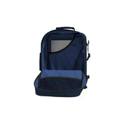 Marineblauer Cabin Zero Herren-Rucksack im klassischen Stil aus Polyester mit Netzfach unten und schwarzen Zierdetails