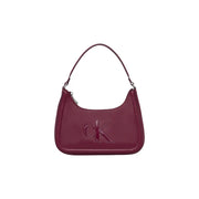 Calvin Klein beige polyurethane handbag with zip closure and ck logo