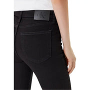 Calvin klein black cotton jeans for women with a sleek fitted design and subtle stitching details