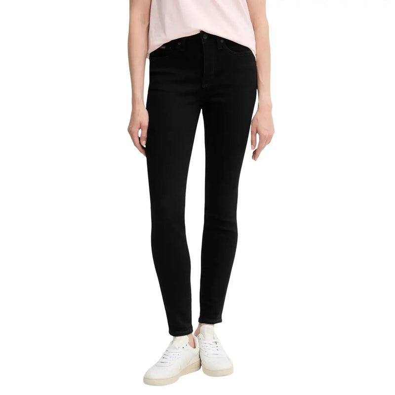 Calvin Klein black high-waisted skinny cotton jeans for women