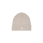 Calvin klein beige beanie with embroidered logo.