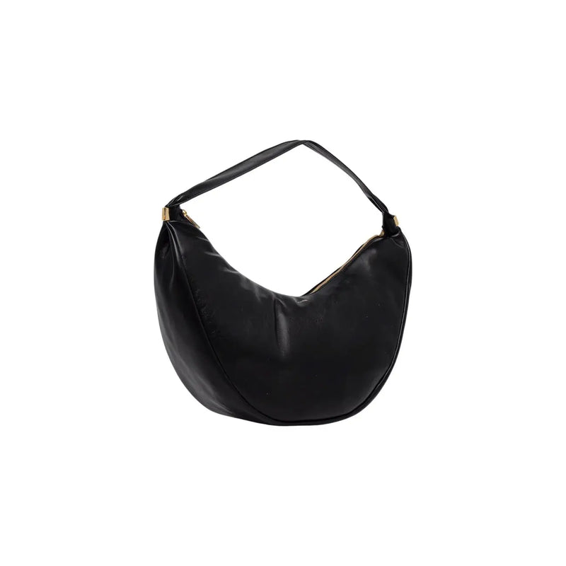 Calvin Klein black leather hobo bag with gold-tone hardware and interior pockets for organized storage