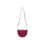 Calvin Klein Bordeaux magenta leather crossbody bag for women with minimalist ck logo on the front