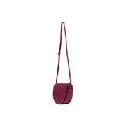 A sleek burgundy leather Calvin Klein crossbody bag with minimalist ck logo for women