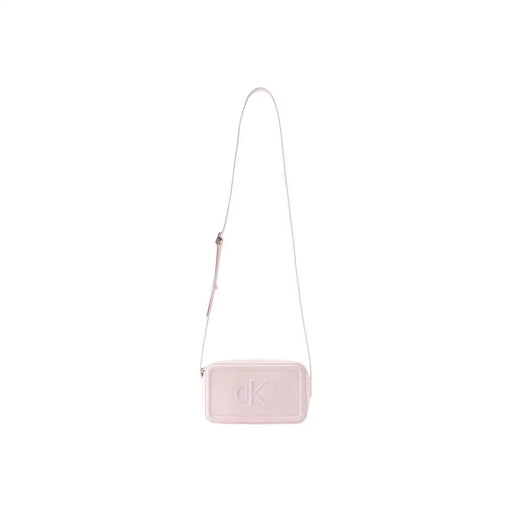 Calvin Klein Bordeauxrosa Polyurethan-Umhängetasche mit Reißverschluss und CK-Logo