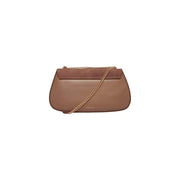 Calvin Klein braune Lederclutch mit goldenem Kettenriemen und Fach