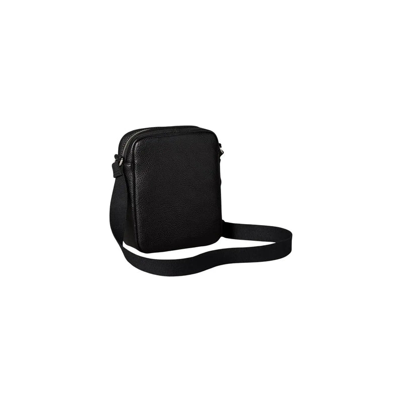 Calvin Klein Bold Pebble Crossbody-Tasche für Damen aus schwarzem, strukturiertem Leder mit verstellbarem Riemen, Vorderansicht