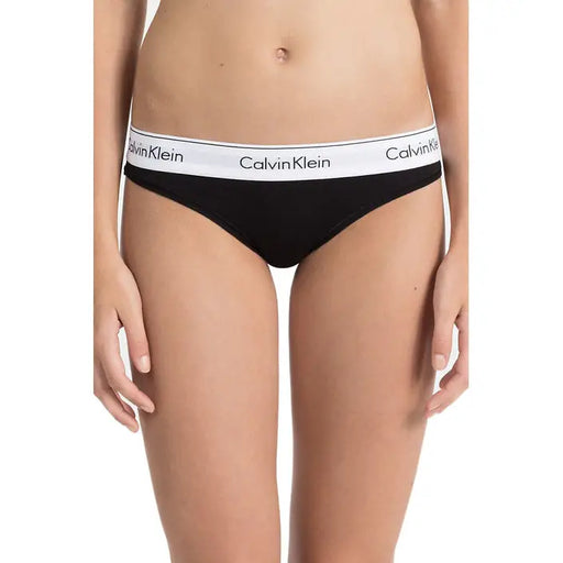 Schwarz Calvin Klein Damenunterwäsche mit weißem Gummibund