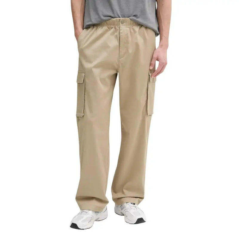 Men’s beige cargo pants with elastic waistband from Calvin Klein Jeans Black Fall Winter collection