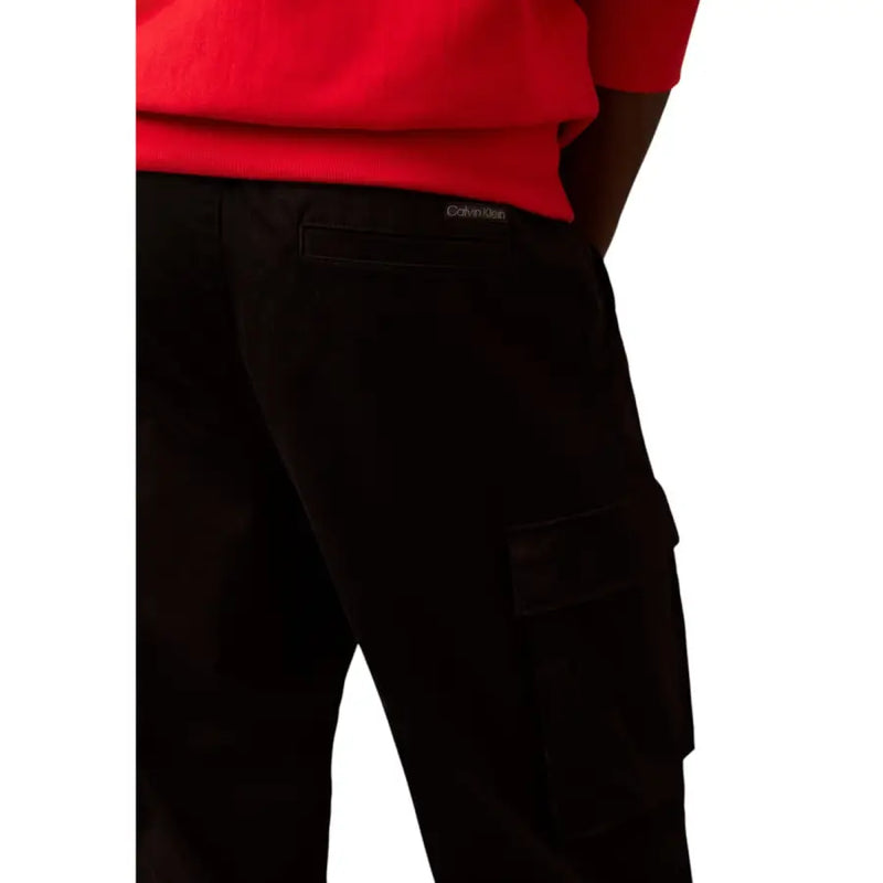 Calvin Klein Jeans black fall winter men trousers featuring sleek modern cargo pants with functional side pockets