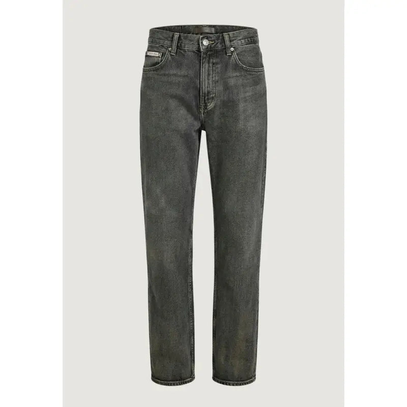Calvin Klein Jeans Herren-Jeans aus dunkelgrauem Denim mit geradem Bein und klassischem Fünf-Taschen-Design