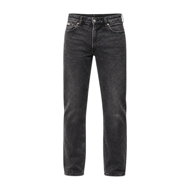 Calvin Klein Jeans Beige Herren-Jeans aus Baumwolle in klassischer Passform, dunkler Waschung, geradem Bein und Fünf-Taschen-Design