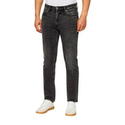 Calvin Klein Herrenjeans aus dunkelblauem Denim mit schmaler Passform und klassischem Fünf-Taschen-Design aus Baumwolle