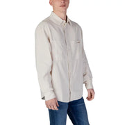 Men’s beige cotton long-sleeved collared shirt from Calvin Klein Jeans for spring summer