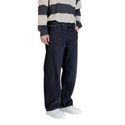 Calvin Klein Herrenjeans aus schwarzem Baumwoll-Denim, Modell LV04RE727G, mit lässigem, geradem Bein und klassischem Five-Pocket-Design