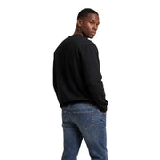 Calvin Klein Jeans Herren-Sweatshirt aus schwarzer Baumwolle mit langen Ärmeln und Rundhalsausschnitt, Vorderansicht