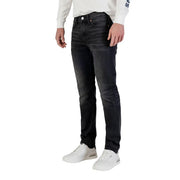 Calvin Klein jeans men black slim-fit cotton denim jeans with subtle faded wash and classic five-pocket design