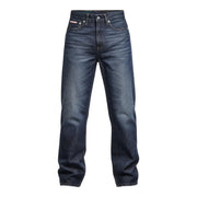 Calvin Klein Jeans men blue cotton denim jeans in dark indigo with straight-leg cut and subtle fading for fall winter